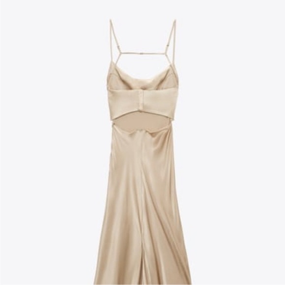 NWT Zara SS23 Satin Effect Cut Out Midi Dress Bloggers Fav 3067/231 010/296 - Picture 7 of 11